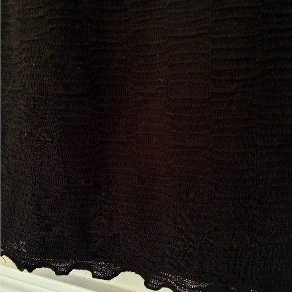 Textured Black Pencil Skirt - Picture 2 of 5